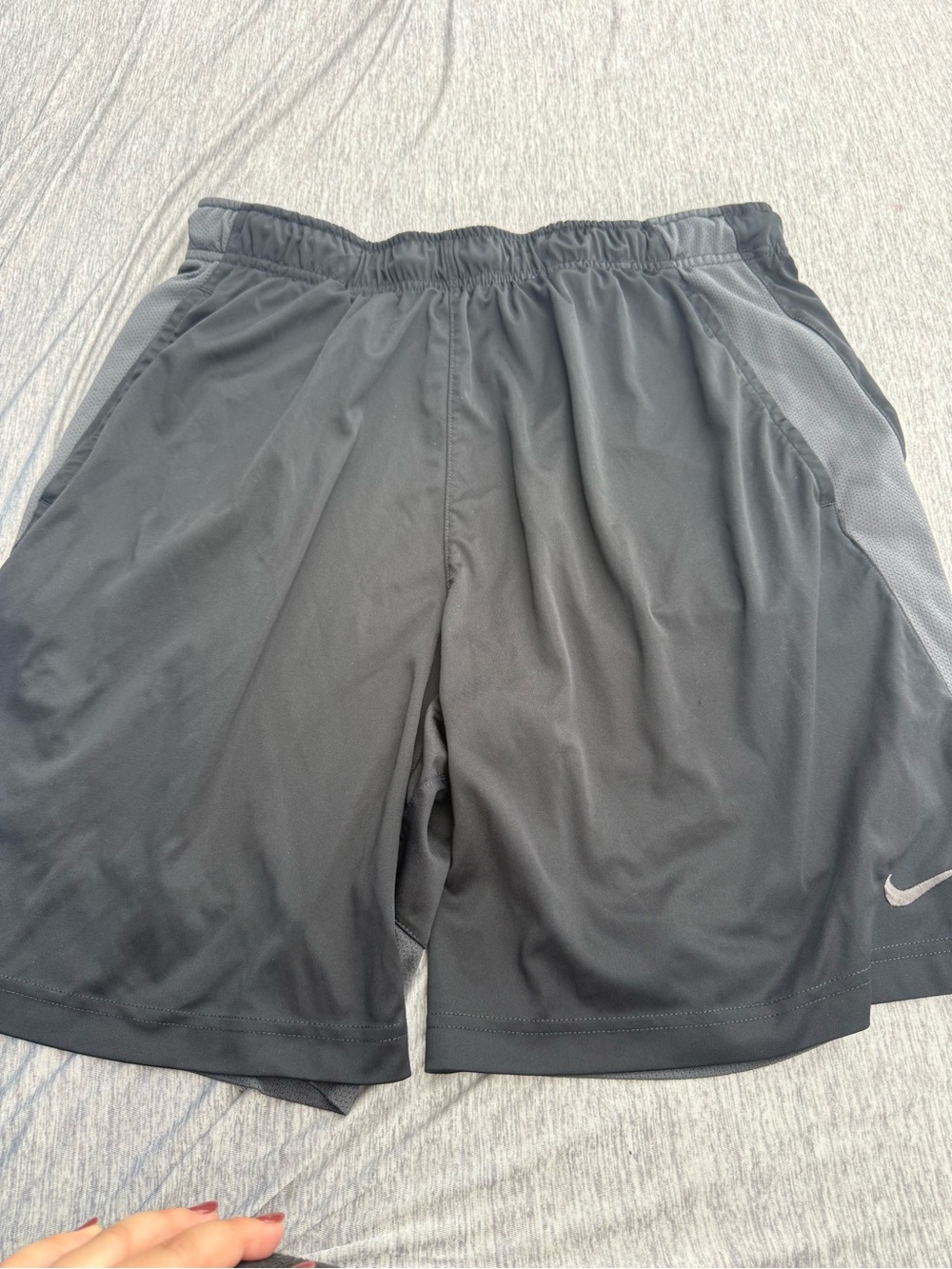 Nike Men’s Black Athletic Shorts with Gray Mesh Panels